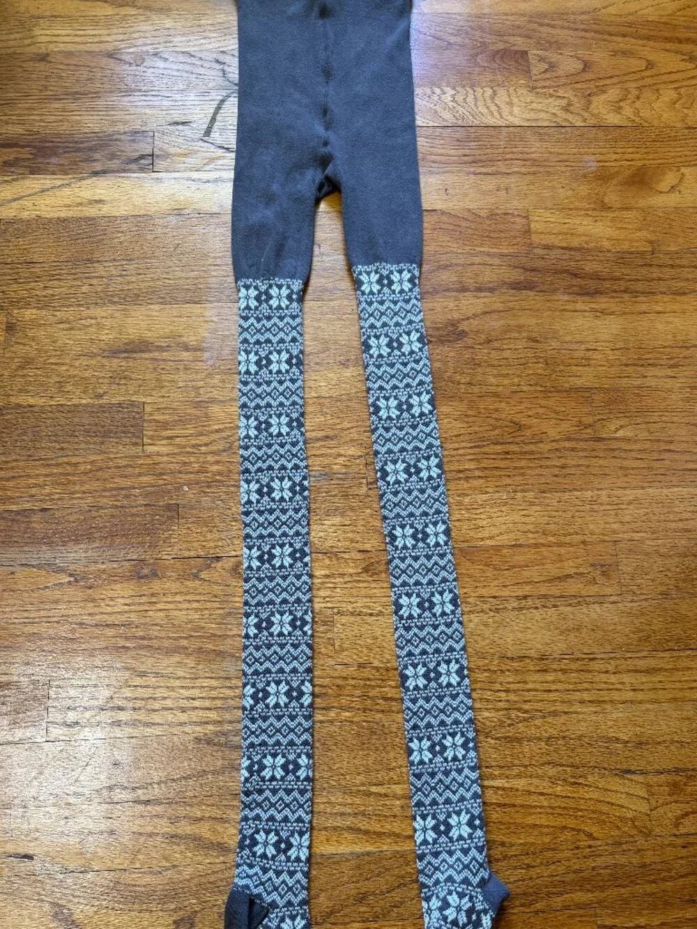 Women's Grey ands White Knit Sweater Tights Size M/L